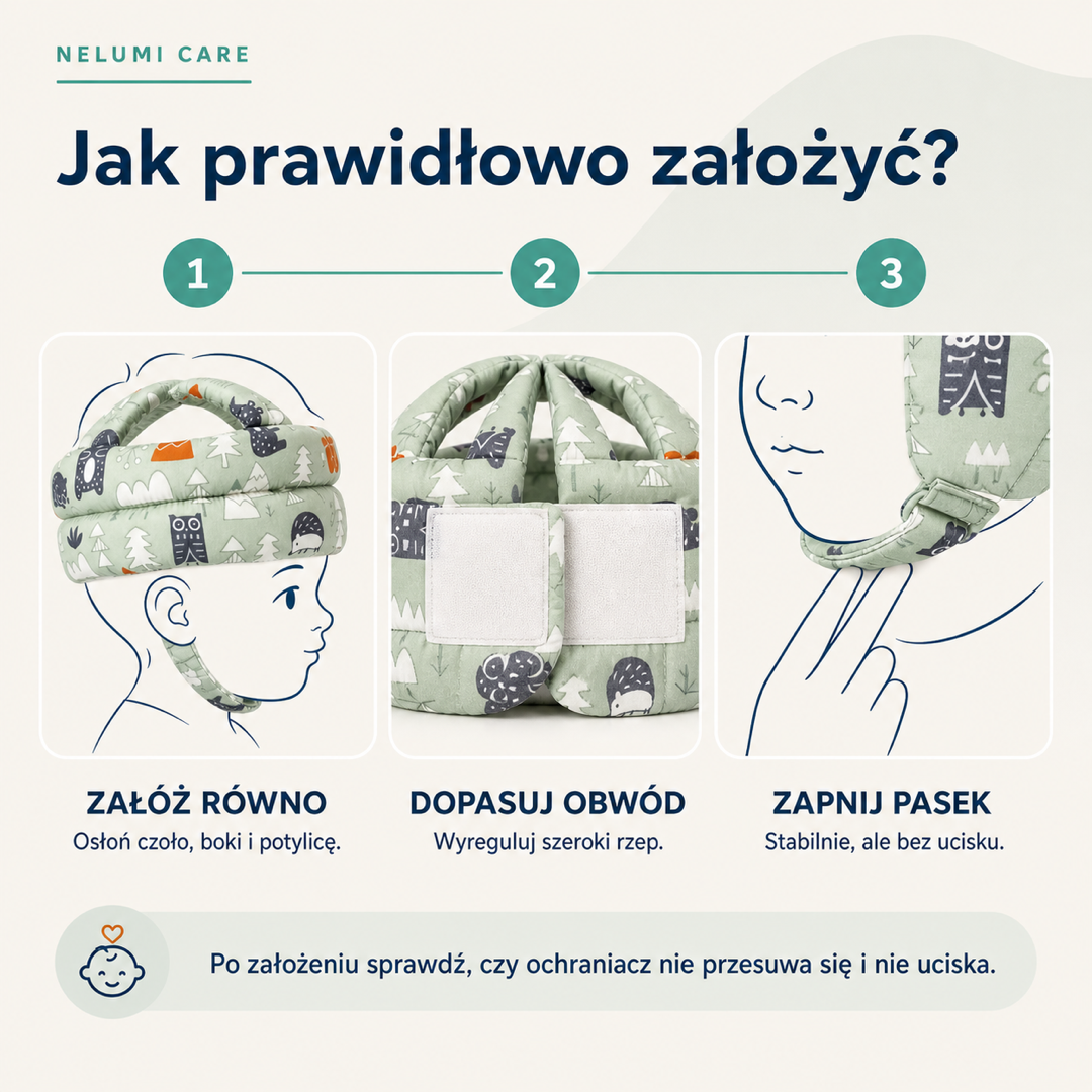 Nelumi Care – miękki kask ochronny dla malucha
