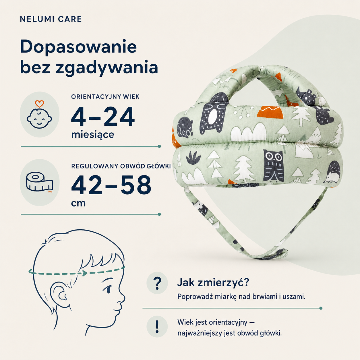 Nelumi Care – miękki kask ochronny dla malucha